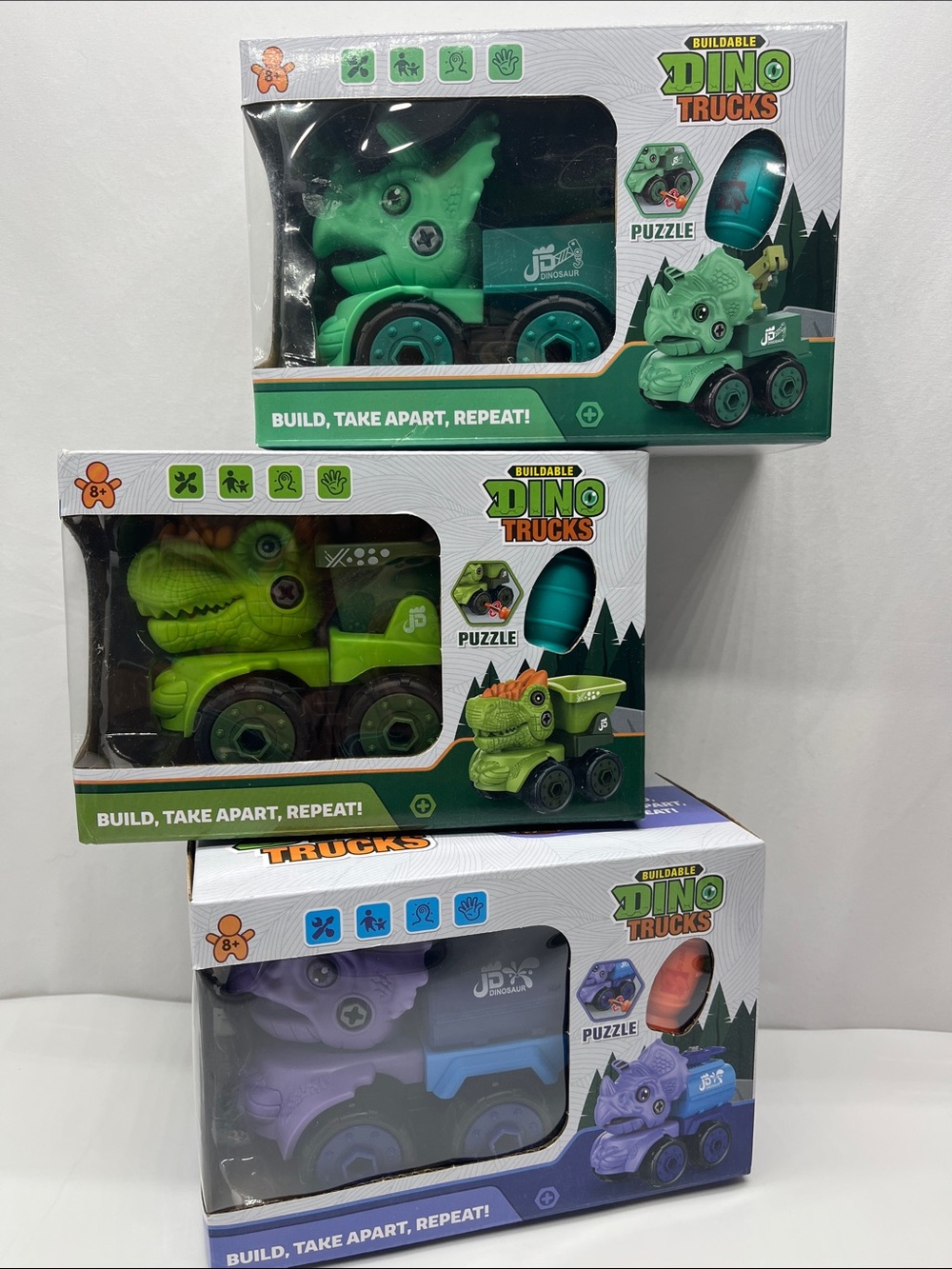 Buildable Dino Trucks Toy - Green